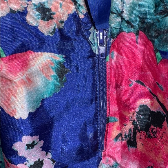 My Michelle- NWT Off the Shoulder Blue Floral Mermaid Gown Size 0 - Picture 12 of 14